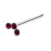 Red Stone Silver Straight Nose Stud NSKA-93